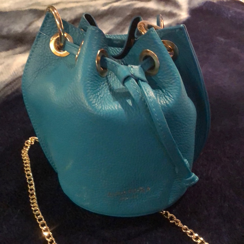 Teal leather anna Paola bag